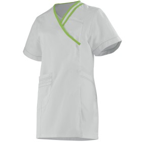 Tunique femme manches courtes LILEE, blanc / vert pomme, T0 à T6