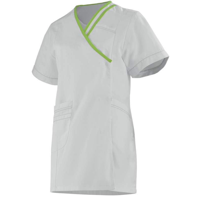 Tunique femme manches courtes LILEE, blanc / vert pomme, T0 à T6