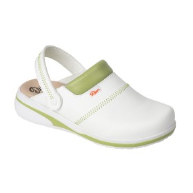 Sabot avec bride rabattable MAR, blanc-Vert du 36 au 46