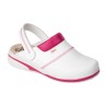 Sabot avec bride rabattable MAR, Blanc - Fuchsia, du 35 au 46